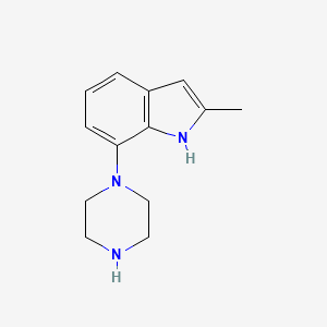 molecular formula C13H17N3 B13885965 2-methyl-7-piperazin-1-yl-1H-indole 