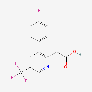 B1388598 2-(3-(4-Fluorophenyl)-5-(trifluoromethyl)pyridin-2-yl)acetic acid CAS No. 1214385-36-0