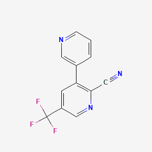 B1388601 3-(Pyridin-3-yl)-5-(trifluoromethyl)picolinonitrile CAS No. 1214371-68-2