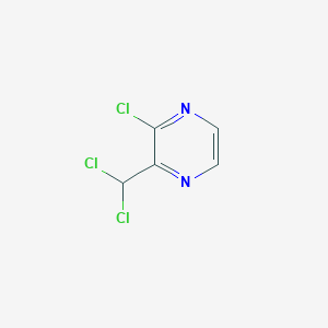 molecular formula C5H3Cl3N2 B13886032 2-Chloro-3-(dichloromethyl)pyrazine CAS No. 21598-37-8