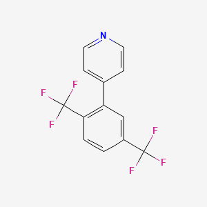 molecular formula C13H7F6N B1388605 4-(2,5-双(三氟甲基)苯基)吡啶 CAS No. 1214388-92-7