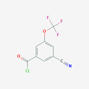 molecular formula C9H3ClF3NO2 B13886108 3-Cyano-5-(trifluoromethoxy)benzoyl chloride 