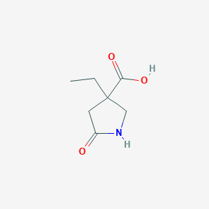 molecular formula C7H11NO3 B13886156 3-Ethyl-5-oxopyrrolidine-3-carboxylicacid 