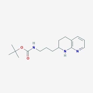 molecular formula C16H25N3O2 B13886169 tert-butyl N-[3-(1,2,3,4-tetrahydro-1,8-naphthyridin-2-yl)propyl]carbamate 