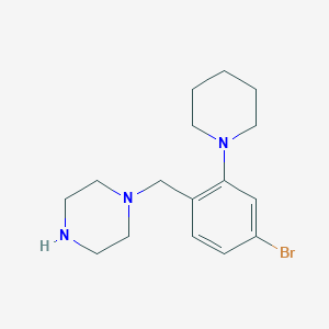 molecular formula C16H24BrN3 B13886174 1-(4-Bromo-2-(piperidin-1-yl)benzyl)piperazine 