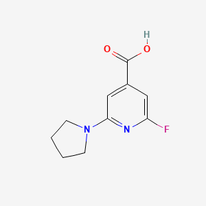 molecular formula C10H11FN2O2 B1388639 2-Fluoro-6-(pyrrolidin-1-yl)isonicotinic acid CAS No. 1228665-96-0