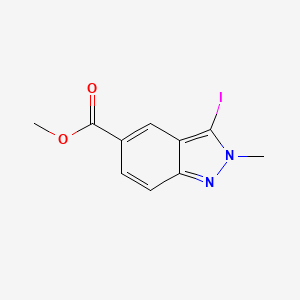 molecular formula C10H9IN2O2 B13886400 Methyl 3-iodo-2-methyl-2H-indazole-5-carboxylate 