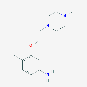 molecular formula C14H23N3O B13886406 4-Methyl-3-[2-(4-methylpiperazin-1-yl)ethoxy]aniline 