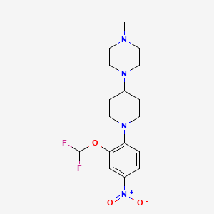 molecular formula C17H24F2N4O3 B13886420 1-{1-[2-(Difluoromethoxy)-4-nitrophenyl]piperidin-4-yl}-4-methylpiperazine 