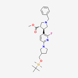 molecular formula C29H42FN3O3Si B1388645 (trans)-Methyl 1-benzyl-4-(6-(3-((tert-butyldimethylsilyloxy)methyl)pyrrolidin-1-YL)-2-fluoropyridin-3-YL)pyrrolidine-3-carboxylate CAS No. 1228663-94-2