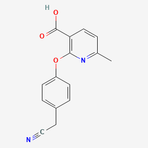 molecular formula C15H12N2O3 B1388646 2-[4-(Cyanomethyl)phenoxy]-6-methylnicotinic acid CAS No. 1199215-89-8
