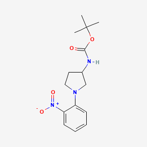 molecular formula C15H21N3O4 B13886498 tert-butyl N-[1-(2-nitrophenyl)pyrrolidin-3-yl]carbamate 