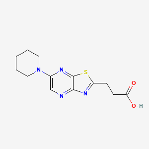 3-(6-Piperidin-1-yl-[1,3]thiazolo[4,5-b]pyrazin-2-yl)propanoic acid