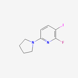 molecular formula C9H10FIN2 B1388650 2-Fluoro-3-iodo-6-(pyrrolidin-1-yl)pyridine CAS No. 1203499-32-4