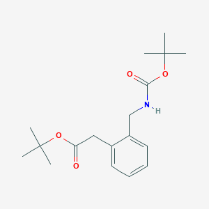 molecular formula C18H27NO4 B13886541 Tert-butyl 2-[2-[[(2-methylpropan-2-yl)oxycarbonylamino]methyl]phenyl]acetate 