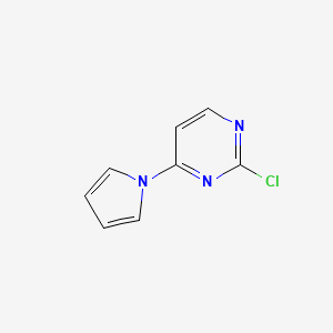 molecular formula C8H6ClN3 B13886549 2-Chloro-4-pyrrol-1-ylpyrimidine 