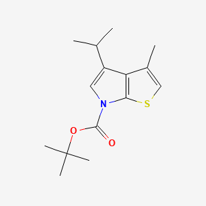 molecular formula C15H21NO2S B13886558 1,1-Dimethylethyl 3-methyl-4-(1-methylethyl)-6H-thieno[2,3-b]pyrrole-6-carboxylate 