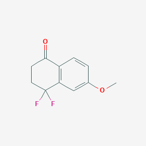 molecular formula C11H10F2O2 B13886570 4,4-Difluoro-6-methoxy-tetralin-1-one 