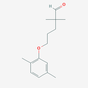 molecular formula C15H22O2 B13886577 5-(2,5-Dimethylphenoxy)-2,2-dimethylpentanal CAS No. 39938-97-1