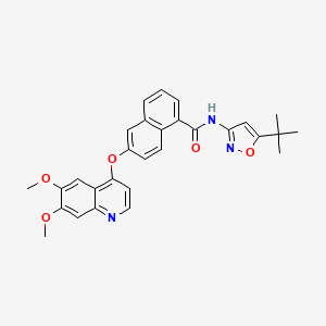 molecular formula C29H27N3O5 B13886624 N-(5-tert-butyl-1,2-oxazol-3-yl)-6-(6,7-dimethoxyquinolin-4-yl)oxynaphthalene-1-carboxamide 