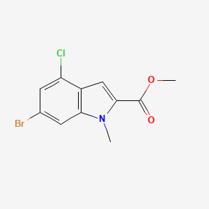 molecular formula C11H9BrClNO2 B13886635 Methyl 6-bromo-4-chloro-1-methyl-1H-indole-2-carboxylate 