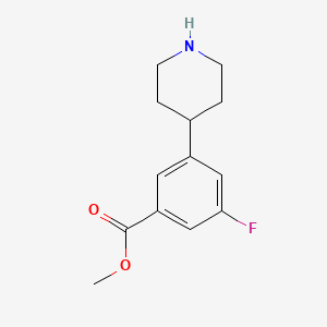 molecular formula C13H16FNO2 B13886774 Methyl 3-fluoro-5-(piperidin-4-yl)benzoate 