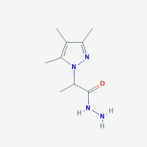 molecular formula C9H16N4O B1388678 2-(3,4,5-Trimethyl-1H-pyrazol-1-yl)propanohydrazide CAS No. 1217862-91-3
