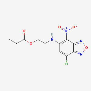 molecular formula C11H11ClN4O5 B1388681 2-[(7-Chloro-4-nitro-2,1,3-benzoxadiazol-5-yl)amino]ethyl propionate CAS No. 705952-09-6