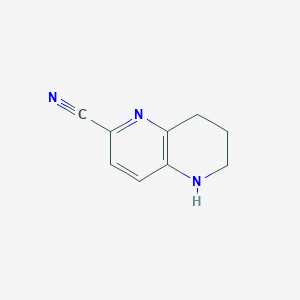 molecular formula C9H9N3 B1388682 5,6,7,8-Tetrahydro-1,5-naphthyridine-2-carbonitrile CAS No. 1219022-67-9