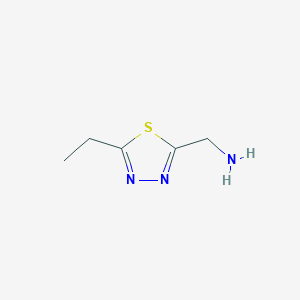 molecular formula C5H9N3S B1388684 (5-Ethyl-1,3,4-thiadiazol-2-yl)methanamine CAS No. 1126637-93-1