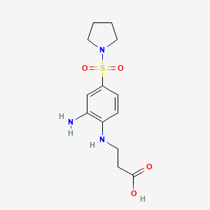 molecular formula C13H19N3O4S B1388687 N-[2-Amino-4-(pyrrolidin-1-ylsulfonyl)phenyl]-beta-alanine CAS No. 933231-85-7