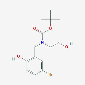 molecular formula C14H20BrNO4 B1388692 tert-butyl (5-Bromo-2-hydroxybenzyl)(2-hydroxyethyl)carbamate CAS No. 1217862-54-8