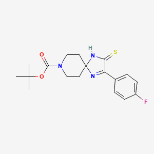 molecular formula C18H22FN3O2S B1388694 Tert-butyl 2-(4-fluorophenyl)-3-thioxo-1,4,8-triazaspiro[4.5]dec-1-ene-8-carboxylate CAS No. 892295-87-3