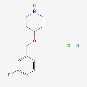 molecular formula C12H17ClFNO B1388696 4-((3-Fluorobenzyl)oxy)piperidine hydrochloride CAS No. 1185298-16-1
