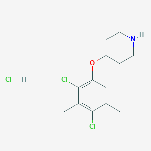 molecular formula C13H18Cl3NO B1388698 4-(2,4-Dichloro-3,5-dimethylphenoxy)piperidine hydrochloride CAS No. 1185297-07-7