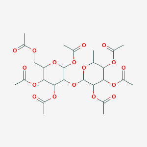 [3,4,6-Triacetyloxy-5-(3,4,5-triacetyloxy-6-methyloxan-2-yl)oxyoxan-2-yl]methyl acetate