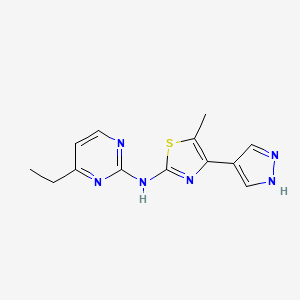 molecular formula C13H14N6S B13887120 N-(4-ethylpyrimidin-2-yl)-5-methyl-4-(1H-pyrazol-4-yl)-1,3-thiazol-2-amine 