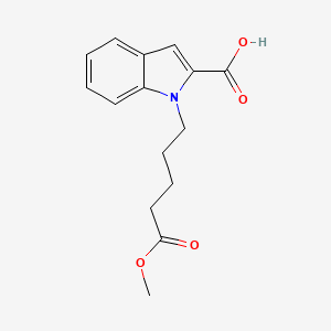 molecular formula C15H17NO4 B13887217 1-(5-Methoxy-5-oxopentyl)indole-2-carboxylic acid 