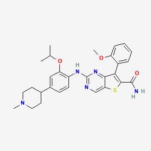 7-(2-Methoxyphenyl)-2-[4-(1-methylpiperidin-4-yl)-2-propan-2-yloxyanilino]thieno[3,2-d]pyrimidine-6-carboxamide