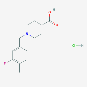 molecular formula C14H19ClFNO2 B1388734 1-(3-Fluoro-4-methylbenzyl)piperidine-4-carboxylic acid hydrochloride CAS No. 1185303-61-0
