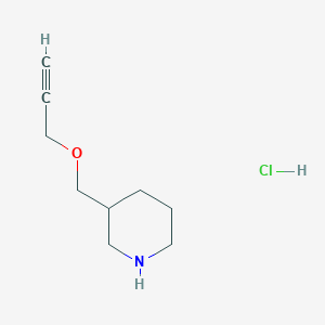molecular formula C9H16ClNO B1388740 3-[(2-Propynyloxy)methyl]piperidine hydrochloride CAS No. 1185302-66-2