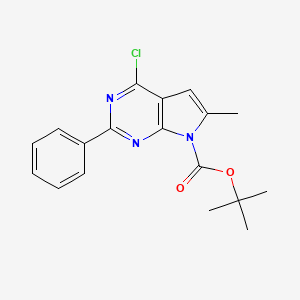 4-Chloro-6-methyl-2-phenylpyrrolo[2,3-d]pyrimidine-7-carboxylic acid tert-butyl ester