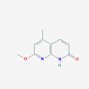 molecular formula C10H10N2O2 B13887509 7-methoxy-5-methyl-1H-1,8-naphthyridin-2-one 