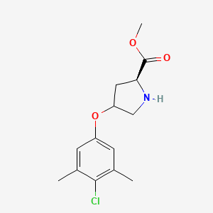 molecular formula C14H18ClNO3 B1388759 methyl (2S)-4-(4-chloro-3,5-dimethylphenoxy)pyrrolidine-2-carboxylate CAS No. 1217671-11-8