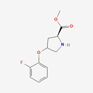 molecular formula C12H14FNO3 B1388760 methyl (2S)-4-(2-fluorophenoxy)pyrrolidine-2-carboxylate CAS No. 1217734-27-4