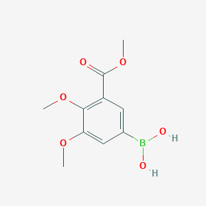 molecular formula C10H13BO6 B13887609 (3,4-Dimethoxy-5-methoxycarbonylphenyl)boronic acid 