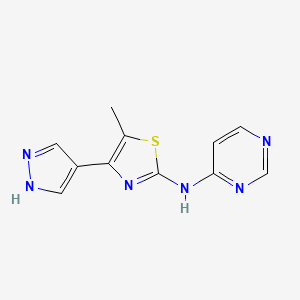 molecular formula C11H10N6S B13887623 5-methyl-4-(1H-pyrazol-4-yl)-N-pyrimidin-4-yl-1,3-thiazol-2-amine 