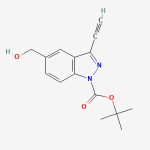 molecular formula C15H16N2O3 B13887654 Tert-butyl 3-ethynyl-5-(hydroxymethyl)indazole-1-carboxylate 