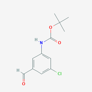 molecular formula C12H14ClNO3 B13887719 tert-butyl N-(3-chloro-5-formylphenyl)carbamate 