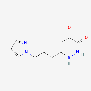 molecular formula C10H12N4O2 B13887781 6-(3-Pyrazol-1-ylpropyl)-1,2-dihydropyridazine-3,4-dione 